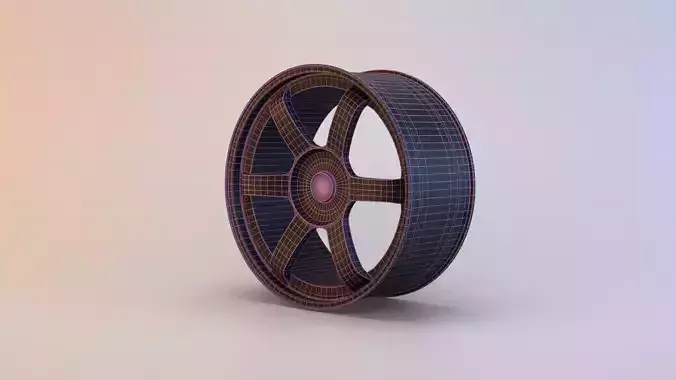 6 Spoke Rim Low-poly 3D model