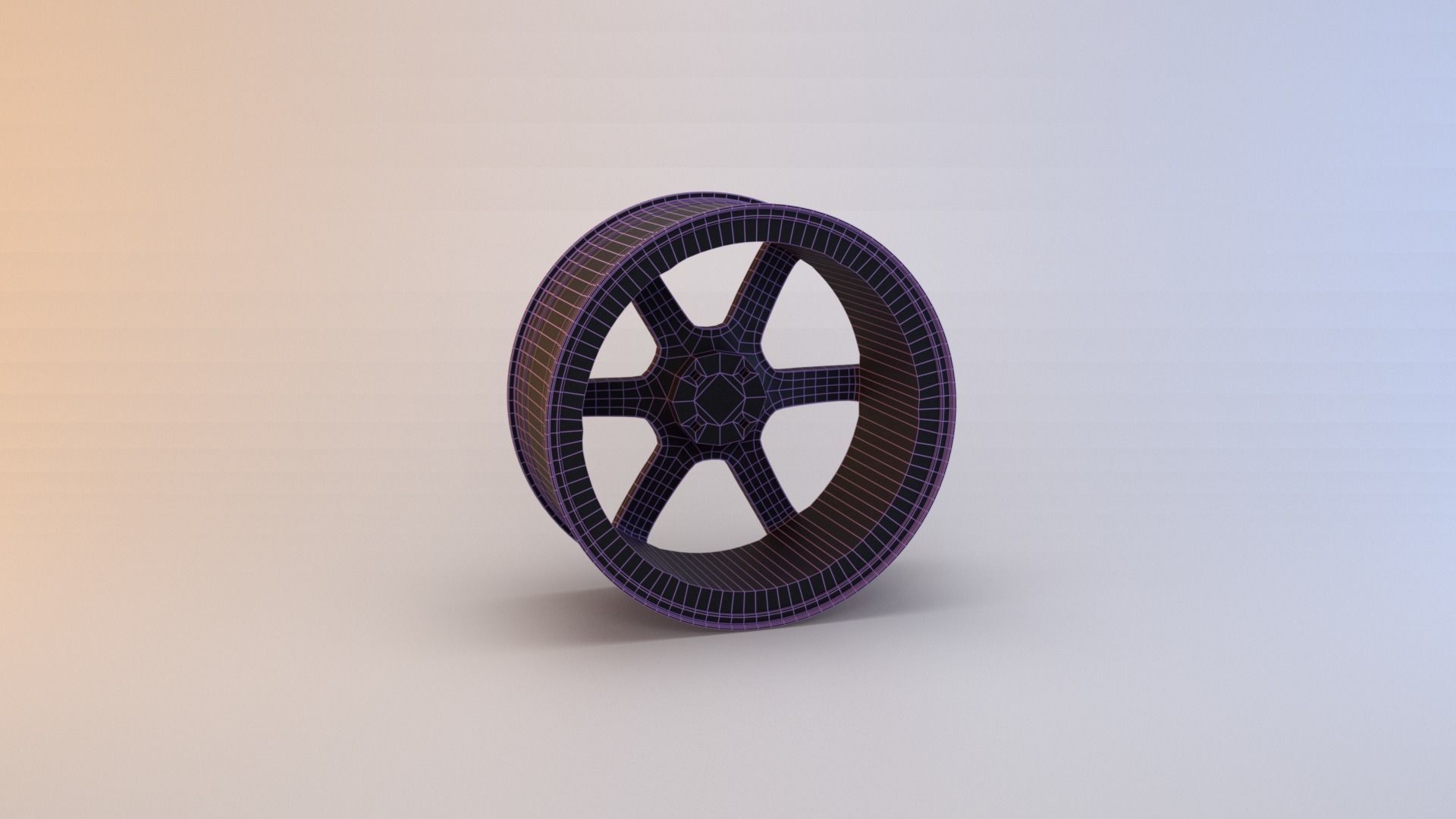 6 Spoke Rim Low-poly 3D model_13