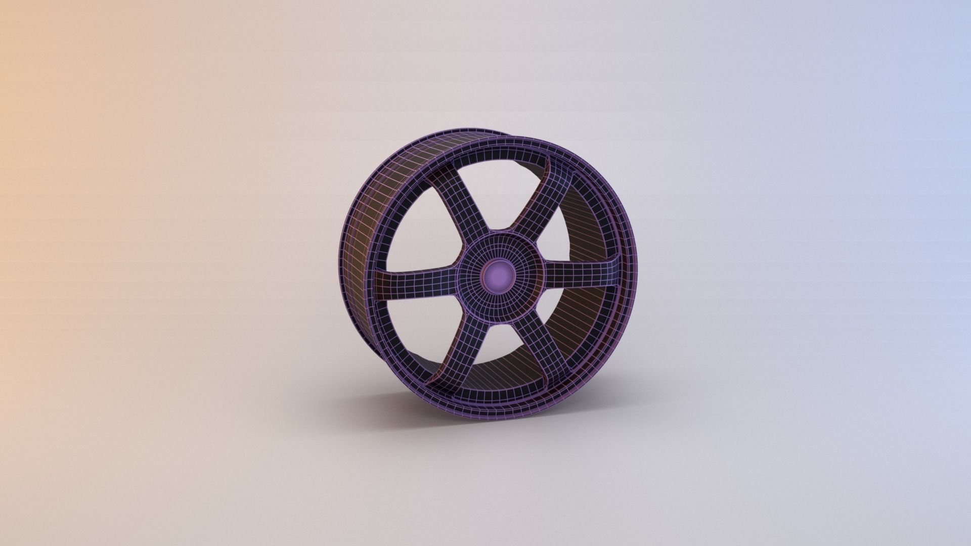 6 Spoke Rim Low-poly 3D model_3