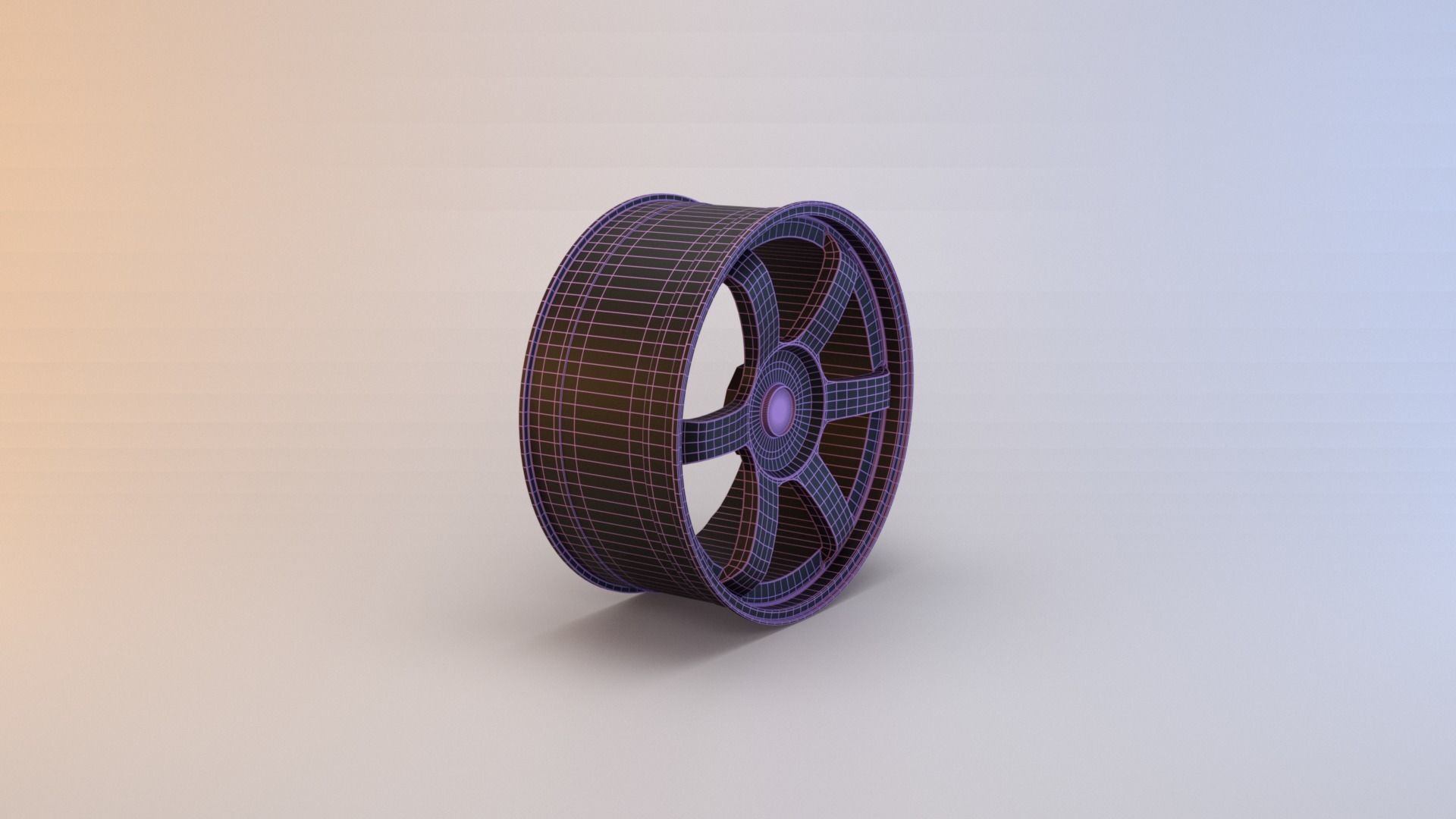 6 Spoke Rim Low-poly 3D model_5