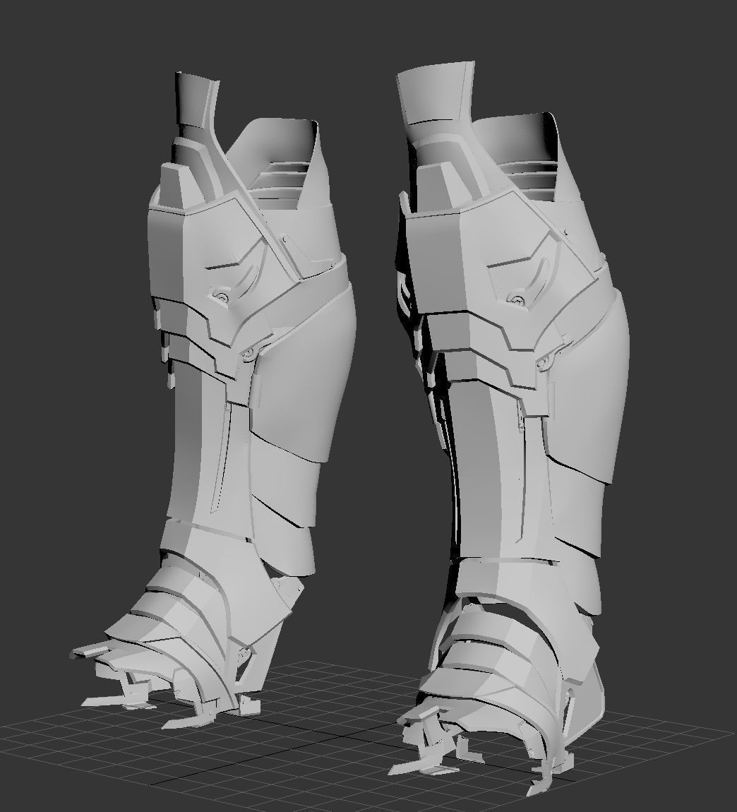 Batman Arkham Knight Shin armor  3D print model_6