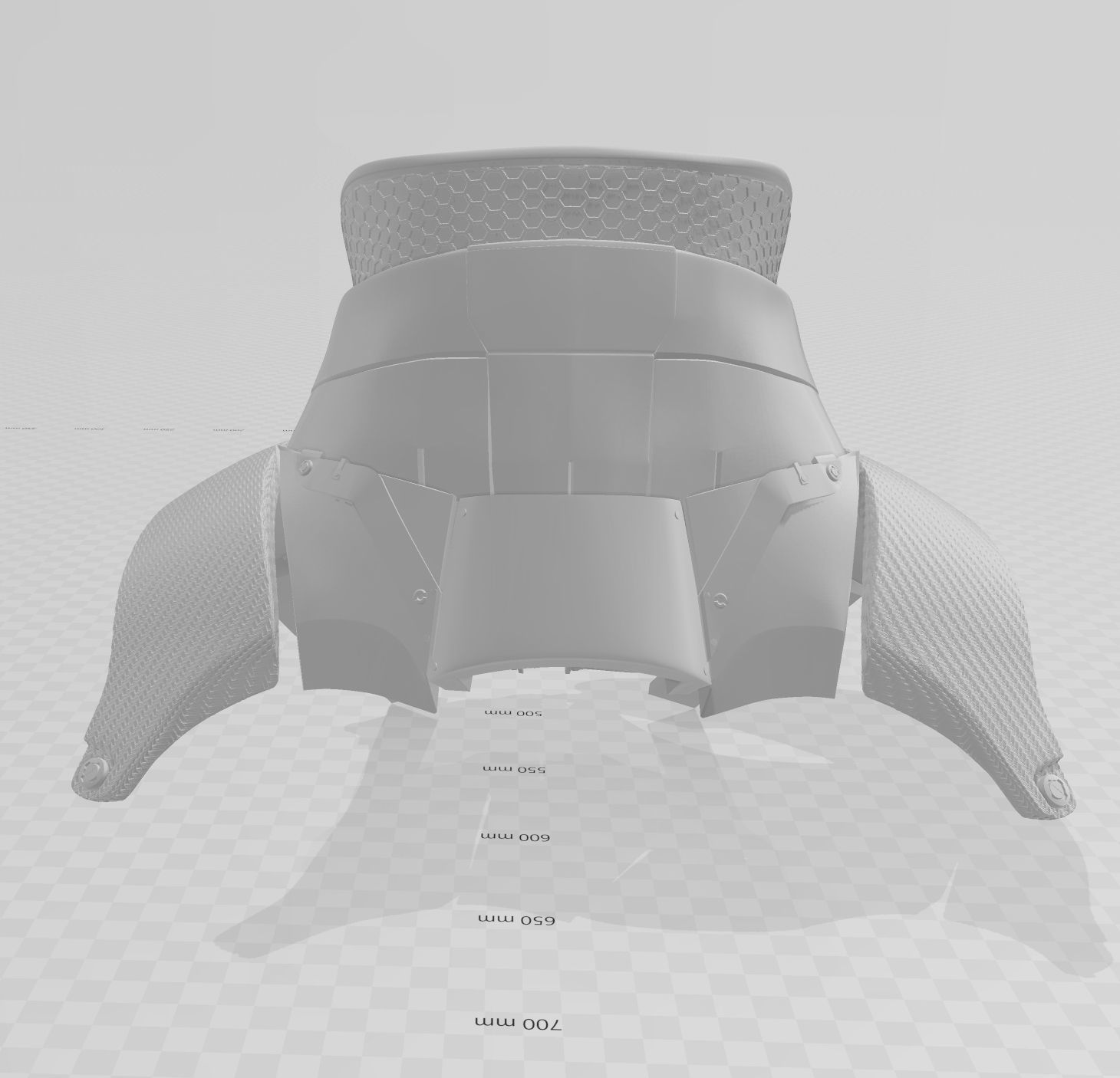 Batman Arkham Knight Cowl Neck Chest Back armor 3D print model_7