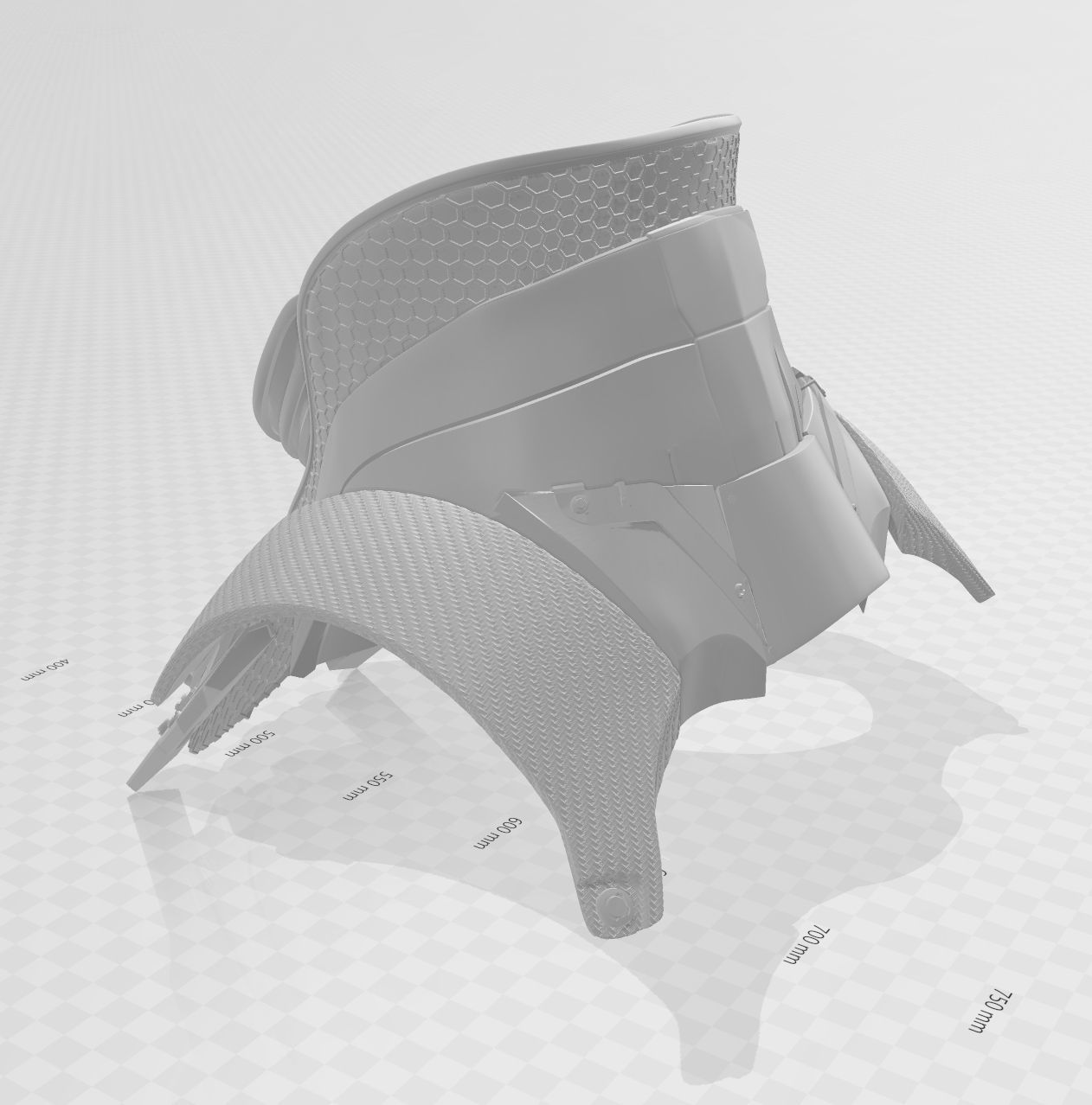 Batman Arkham Knight Cowl Neck Chest Back armor 3D print model_8