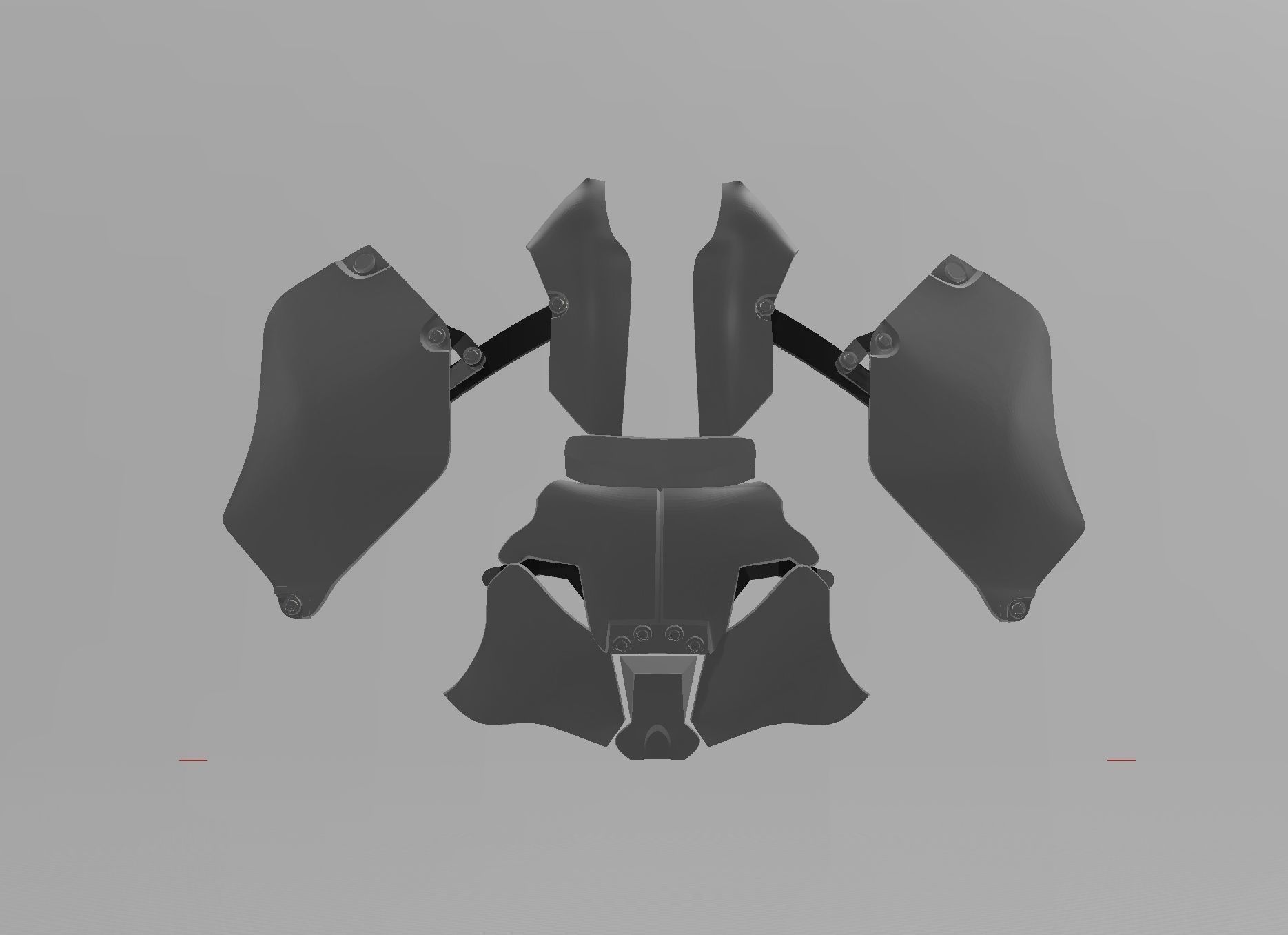 Batman Arkham Knight Cowl Neck Chest Back armor 3D print model_10