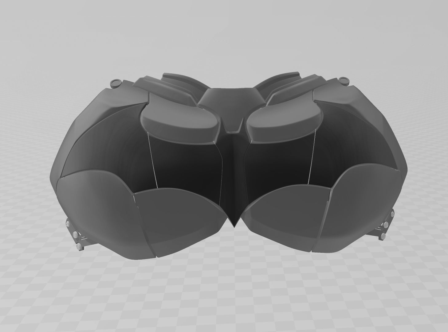 Batman Arkham Knight Cowl Neck Chest Back armor 3D print model_9