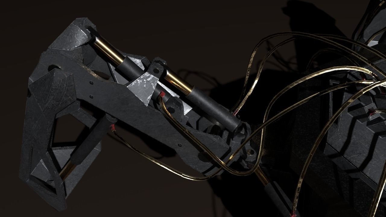 Hydraulic spider Low-poly 3D model_8