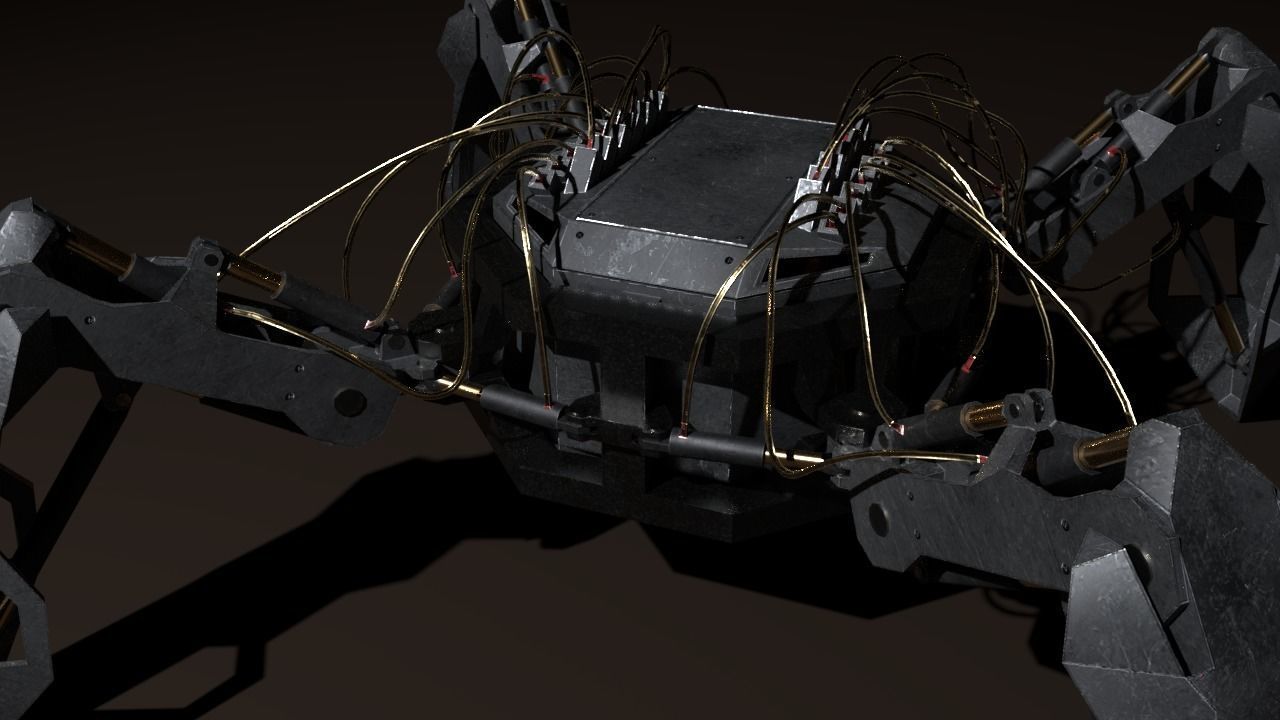 Hydraulic spider Low-poly 3D model_4