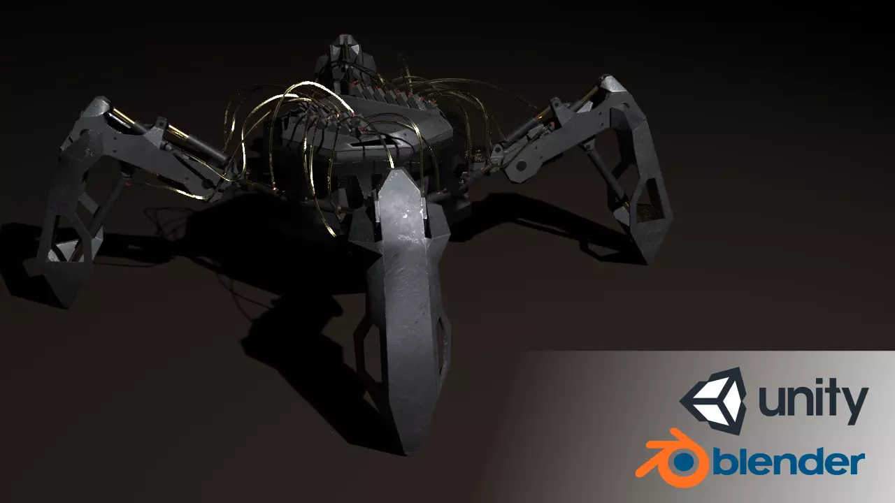 Hydraulic spider Low-poly 3D model_0