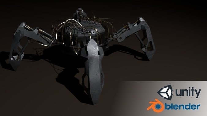 Hydraulic spider Low-poly 3D model