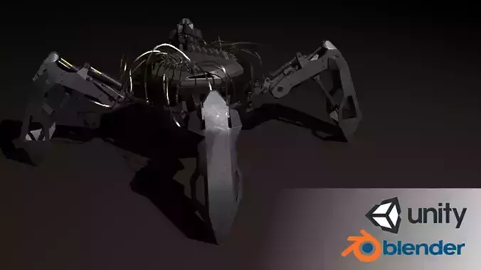 Hydraulic spider Low-poly 3D model