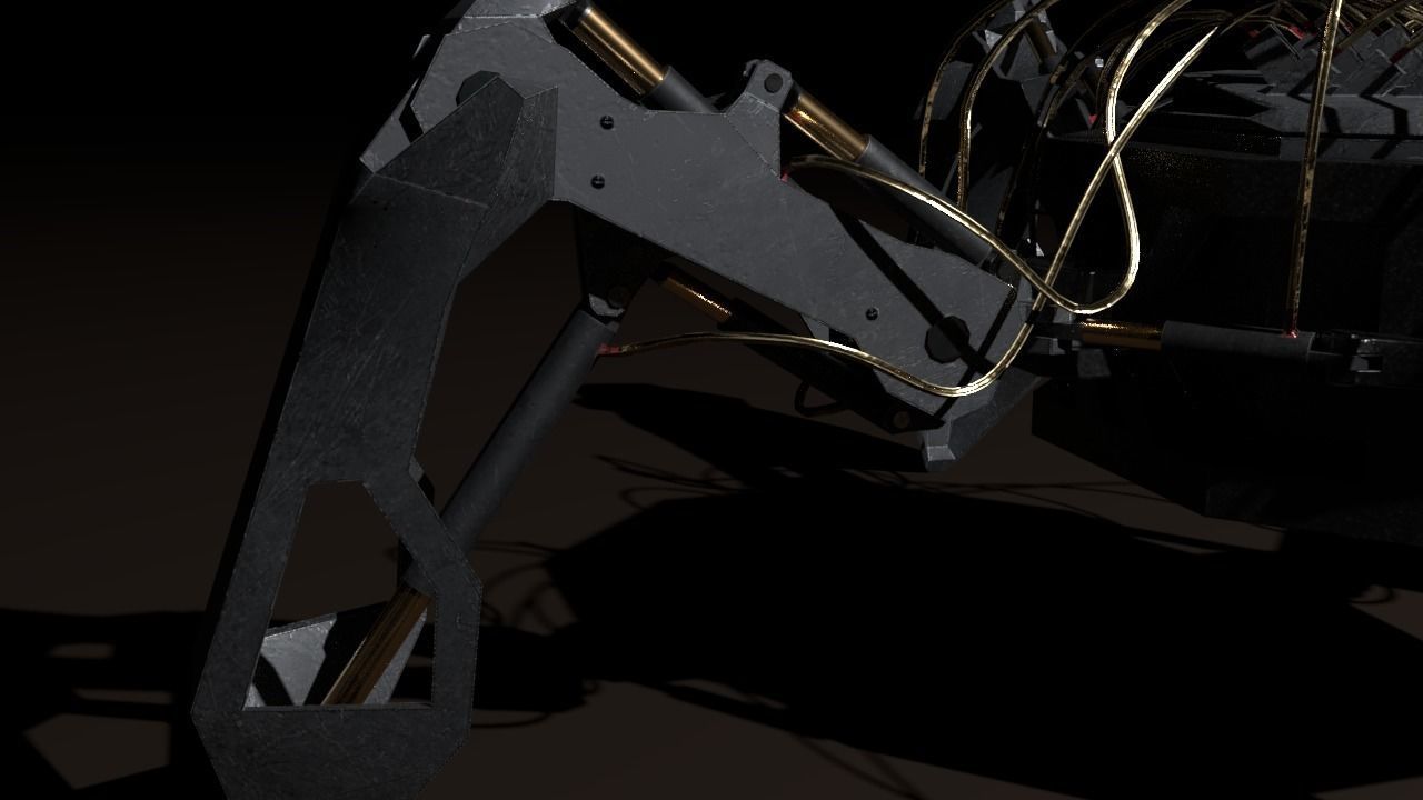 Hydraulic spider Low-poly 3D model_5