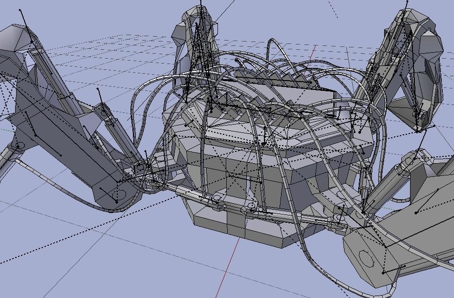 Hydraulic spider Low-poly 3D model_11