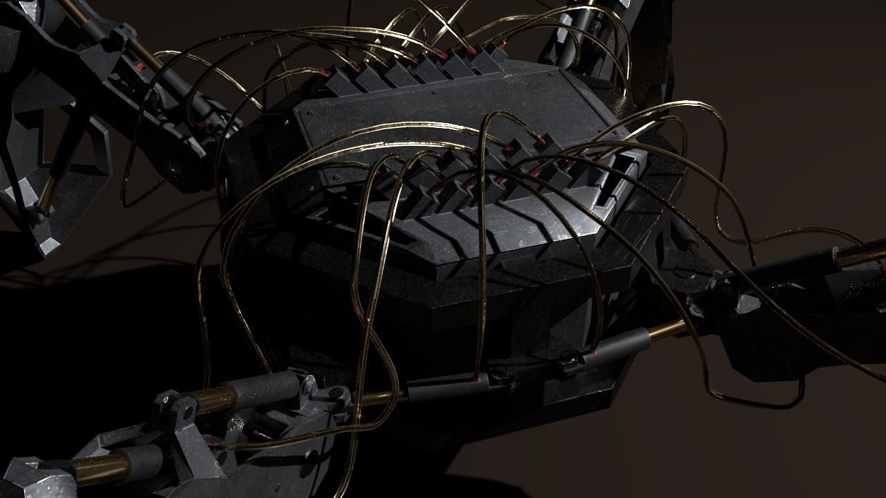 Hydraulic spider Low-poly 3D model_6