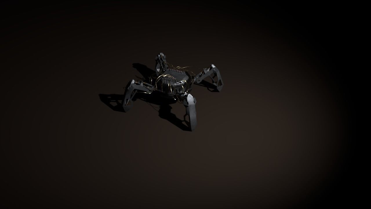 Hydraulic spider Low-poly 3D model_7