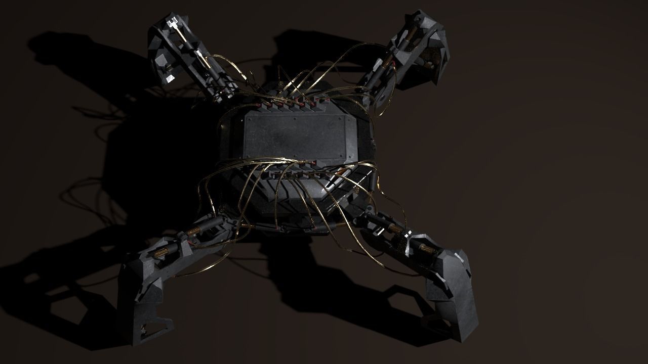 Hydraulic spider Low-poly 3D model_2