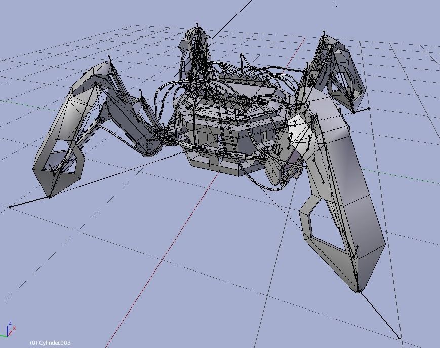 Hydraulic spider Low-poly 3D model_10