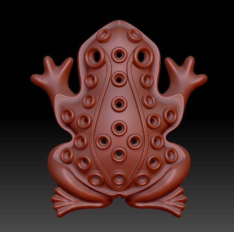 necklace frog with holes 3D print model_1