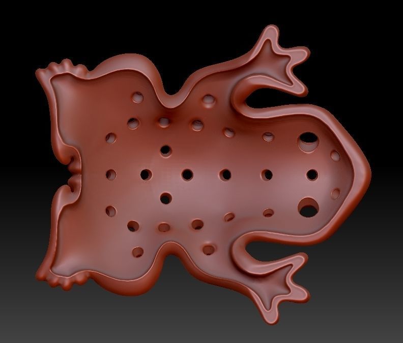 necklace frog with holes 3D print model_3