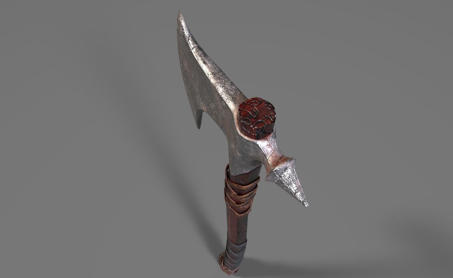 Game Ready Battle Axe Low-poly 3D model_6