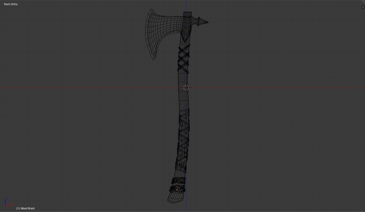 Game Ready Battle Axe Low-poly 3D model_2