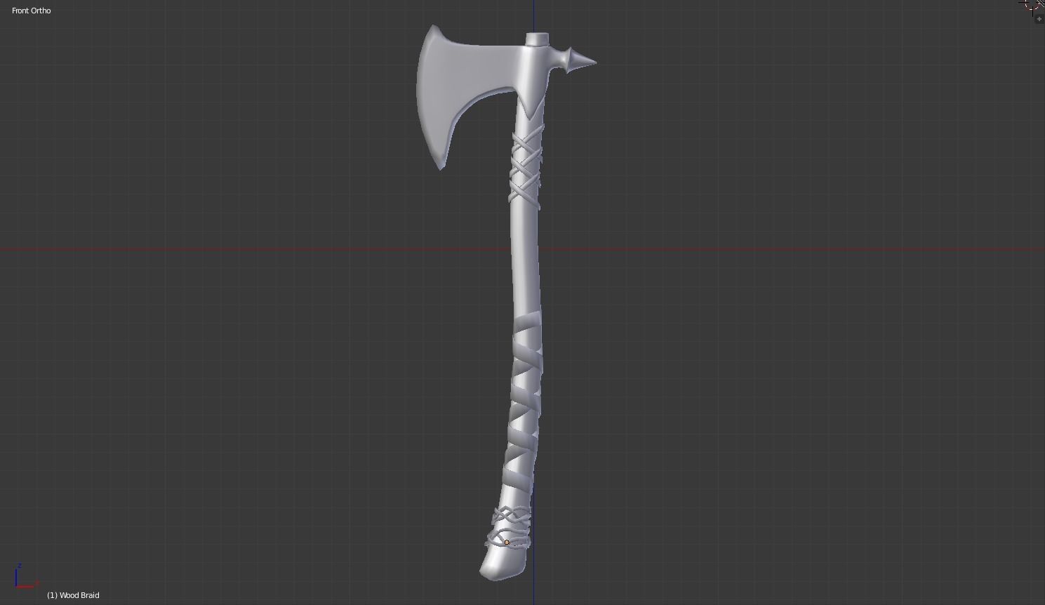Game Ready Battle Axe Low-poly 3D model_1
