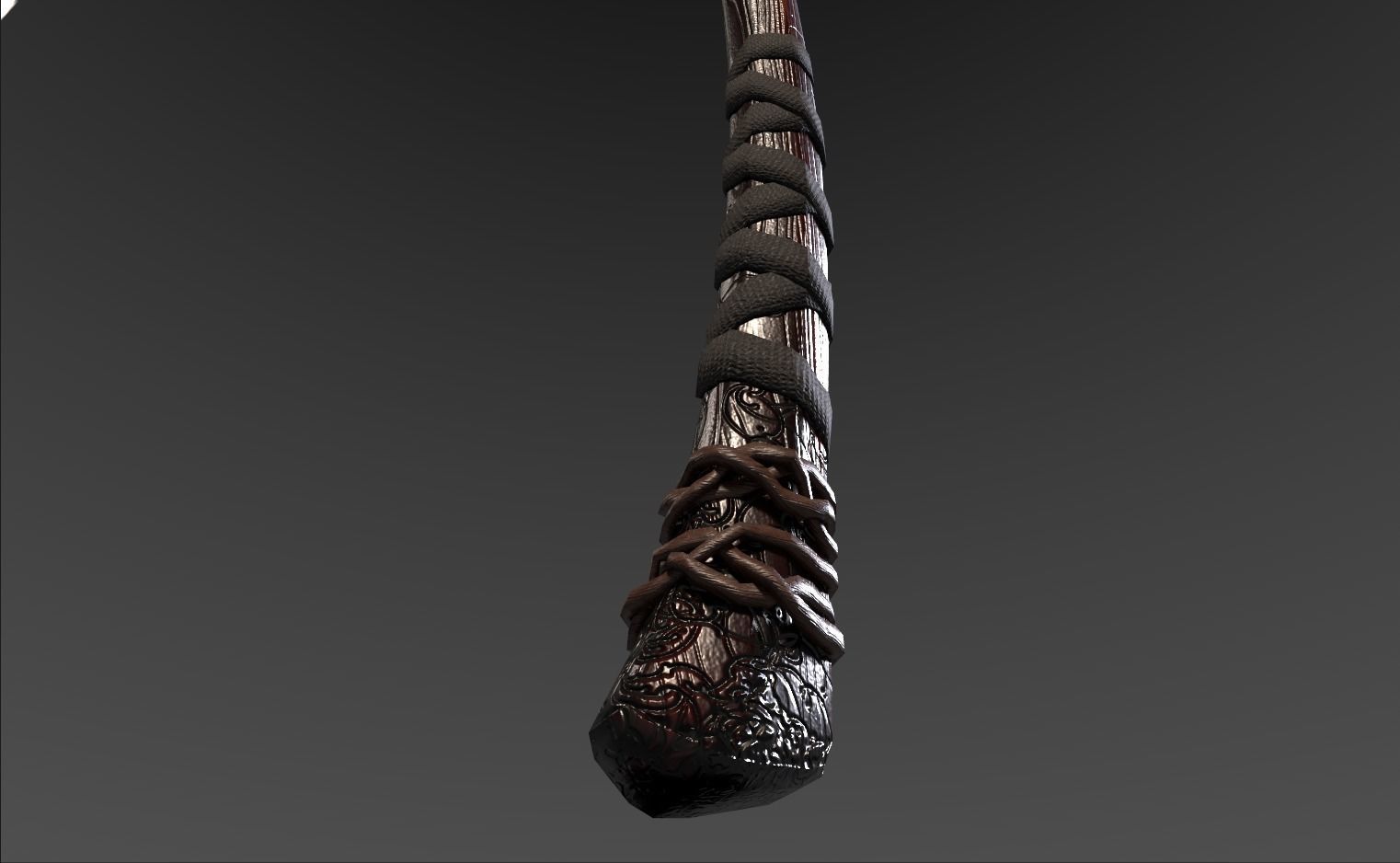 Game Ready Battle Axe Low-poly 3D model_8