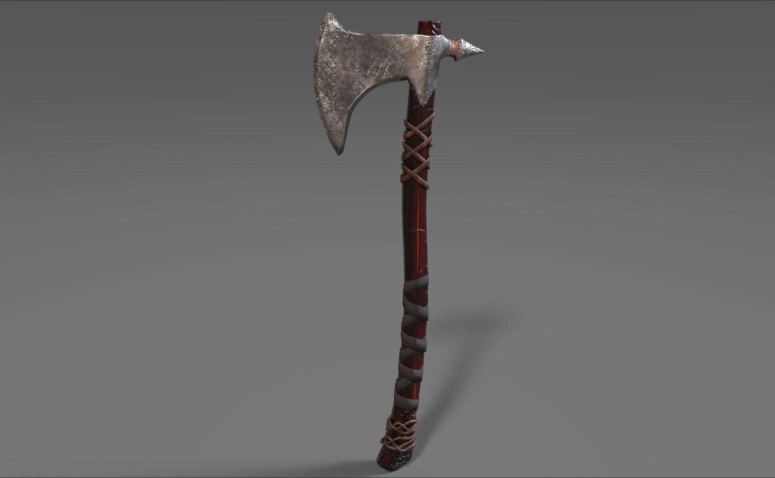 Game Ready Battle Axe Low-poly 3D model_7