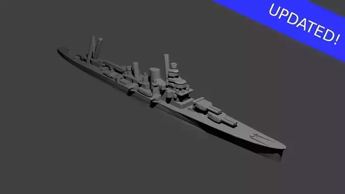 Japanese Furutaka Class Cruiser Warship 3D print model