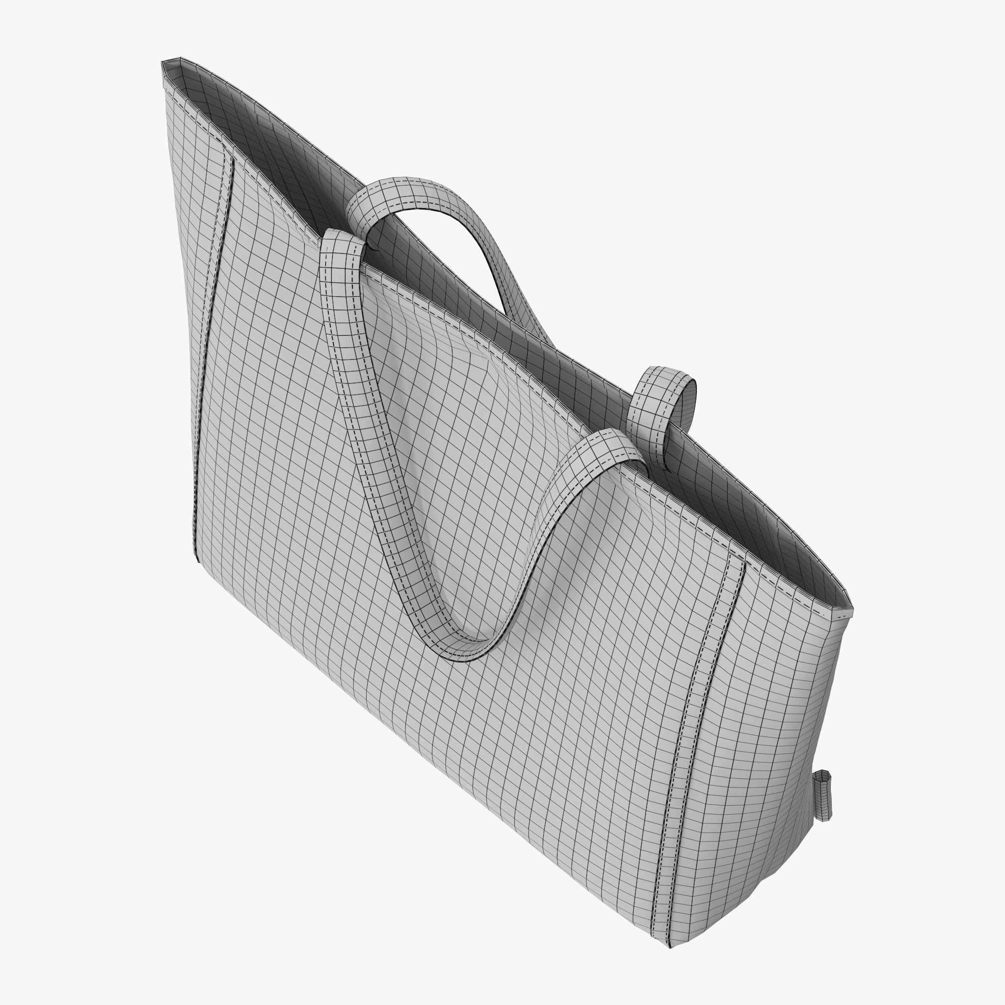 Handbag tote bag 3D model_12