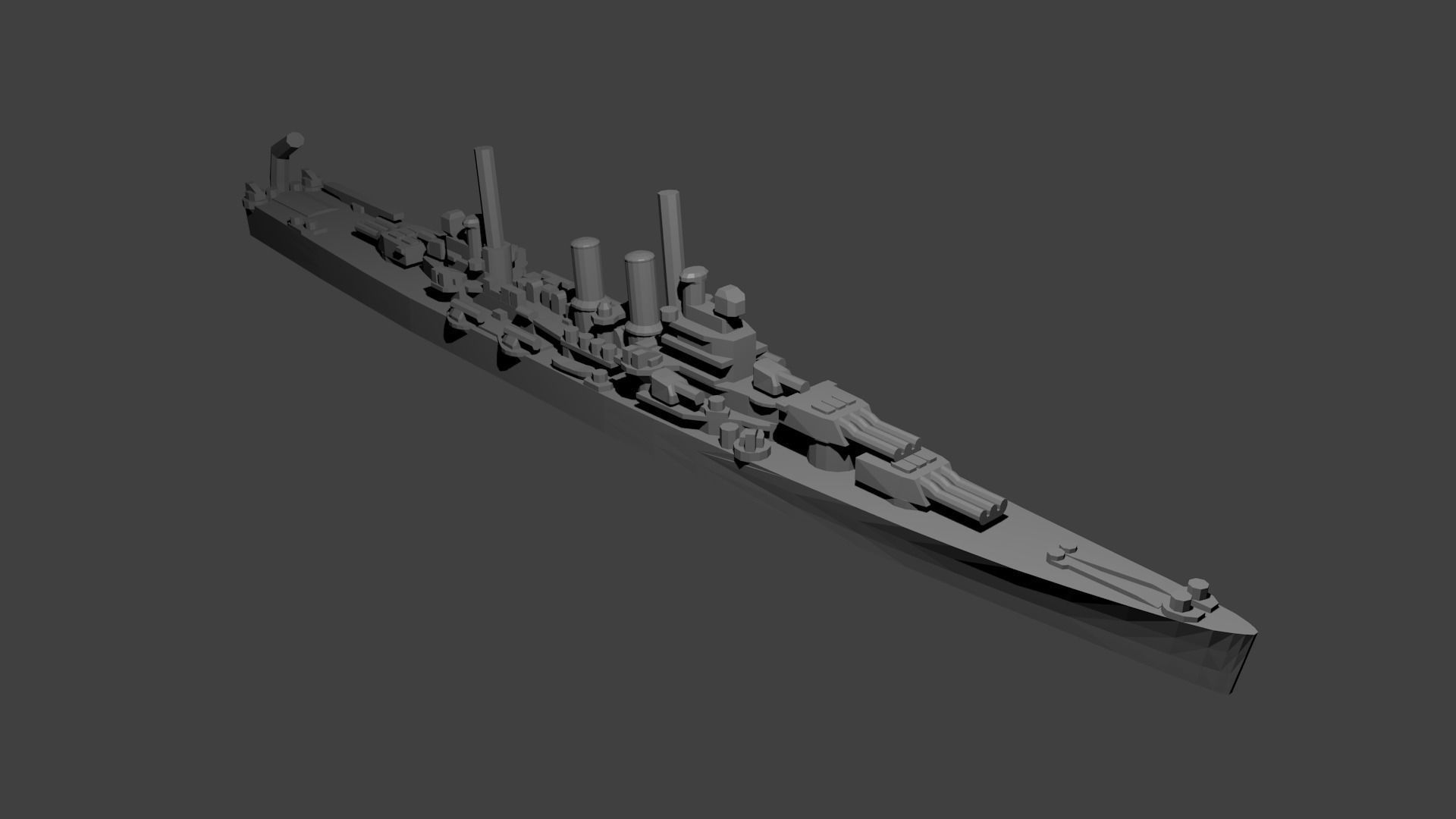 US Crusier Wichita Warship 3D print model_1