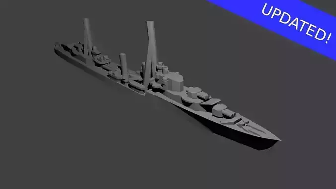 British Tribal Class Destroyer Warship 3D print model