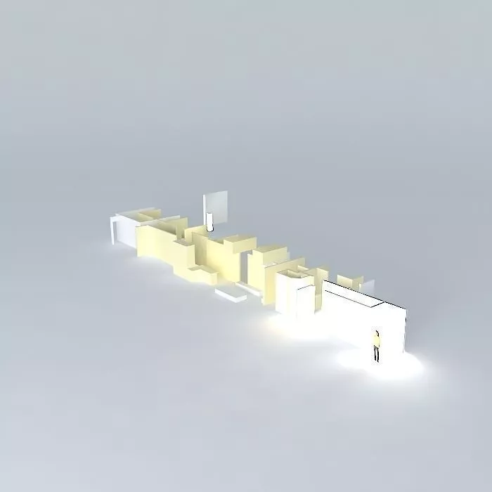 130f3d building with light shining Free 3D model