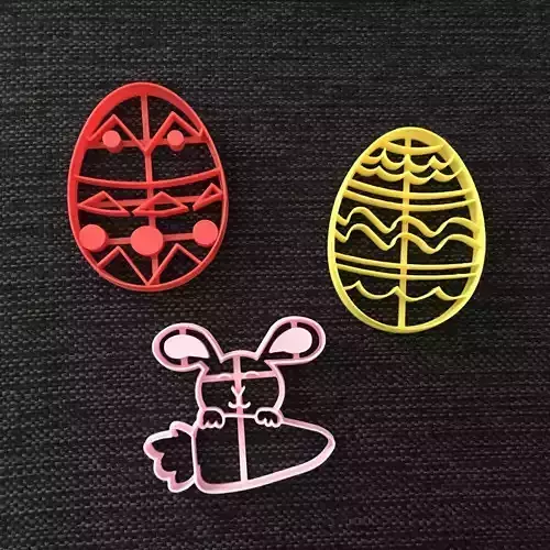 Eggs and Rabbit - Easter Cookie Cutter