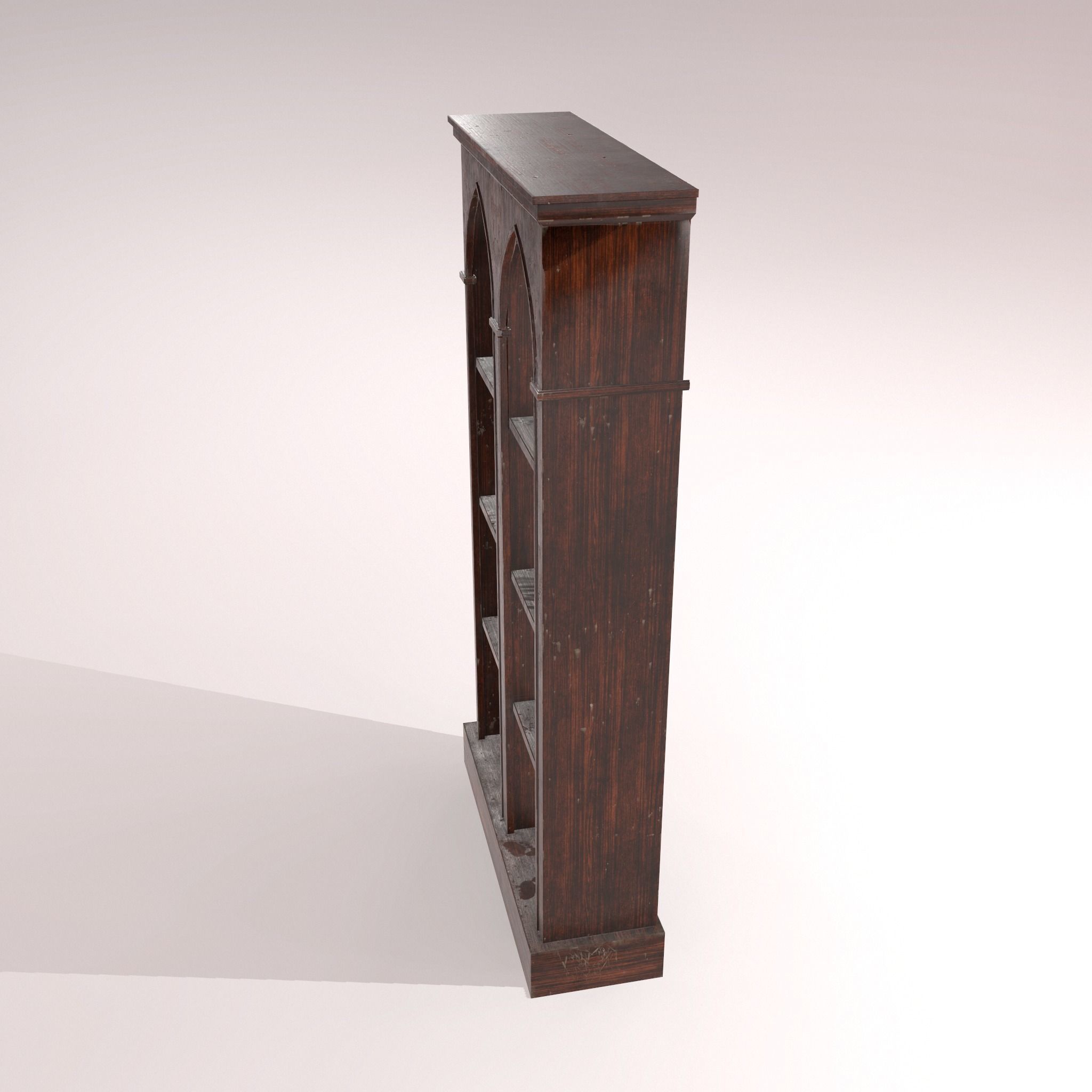 Old Dusty Bookshelf Low-poly 3D model_17