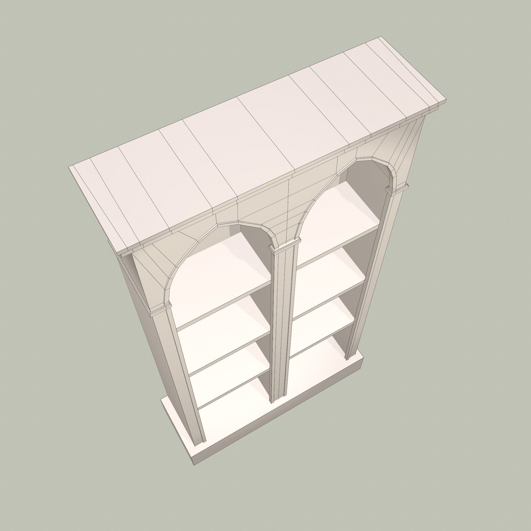 Old Dusty Bookshelf Low-poly 3D model_33