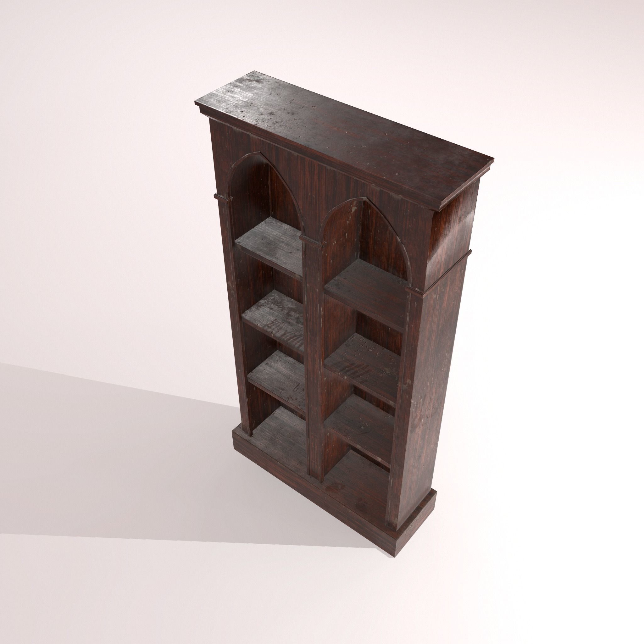 Old Dusty Bookshelf Low-poly 3D model_23