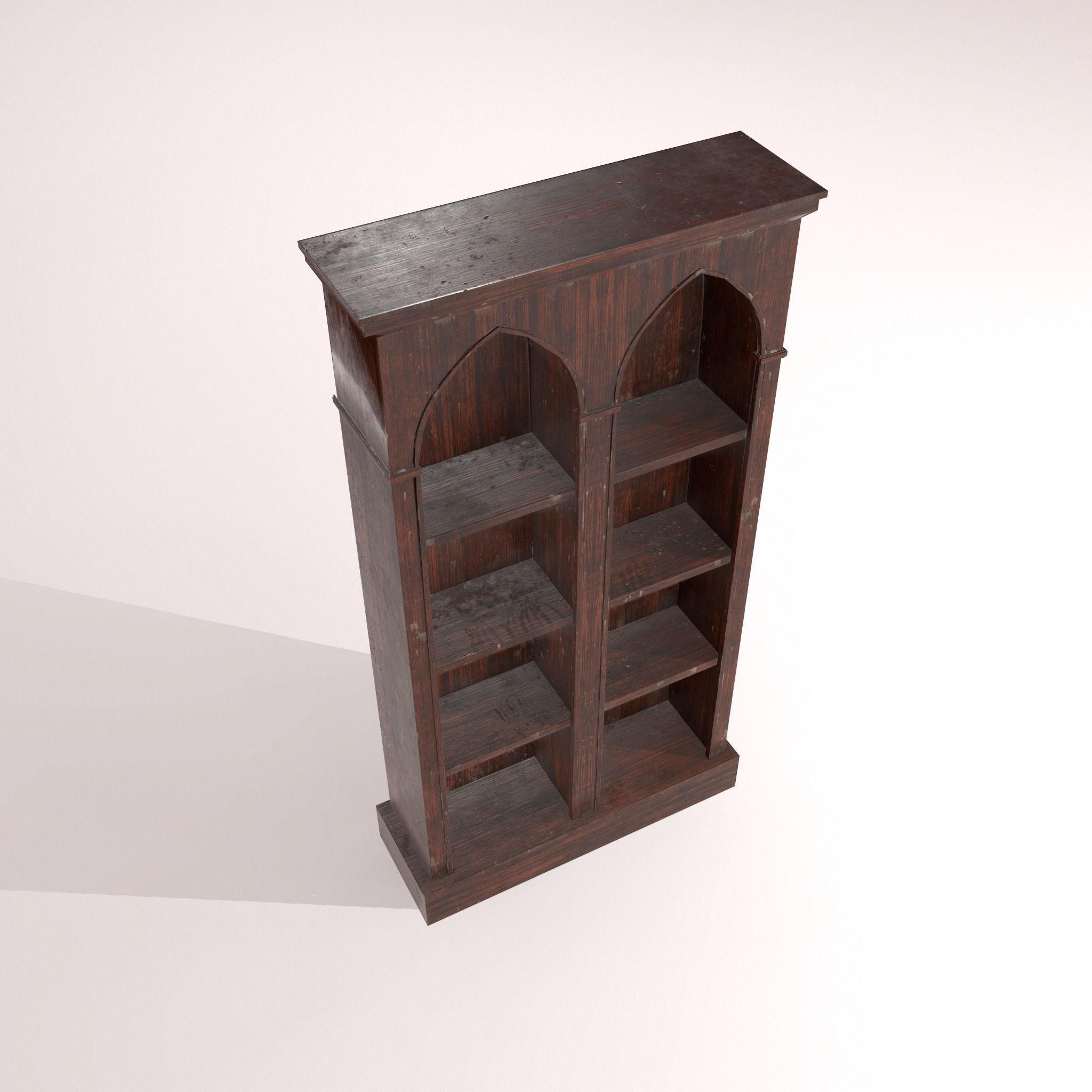 Old Dusty Bookshelf Low-poly 3D model_22