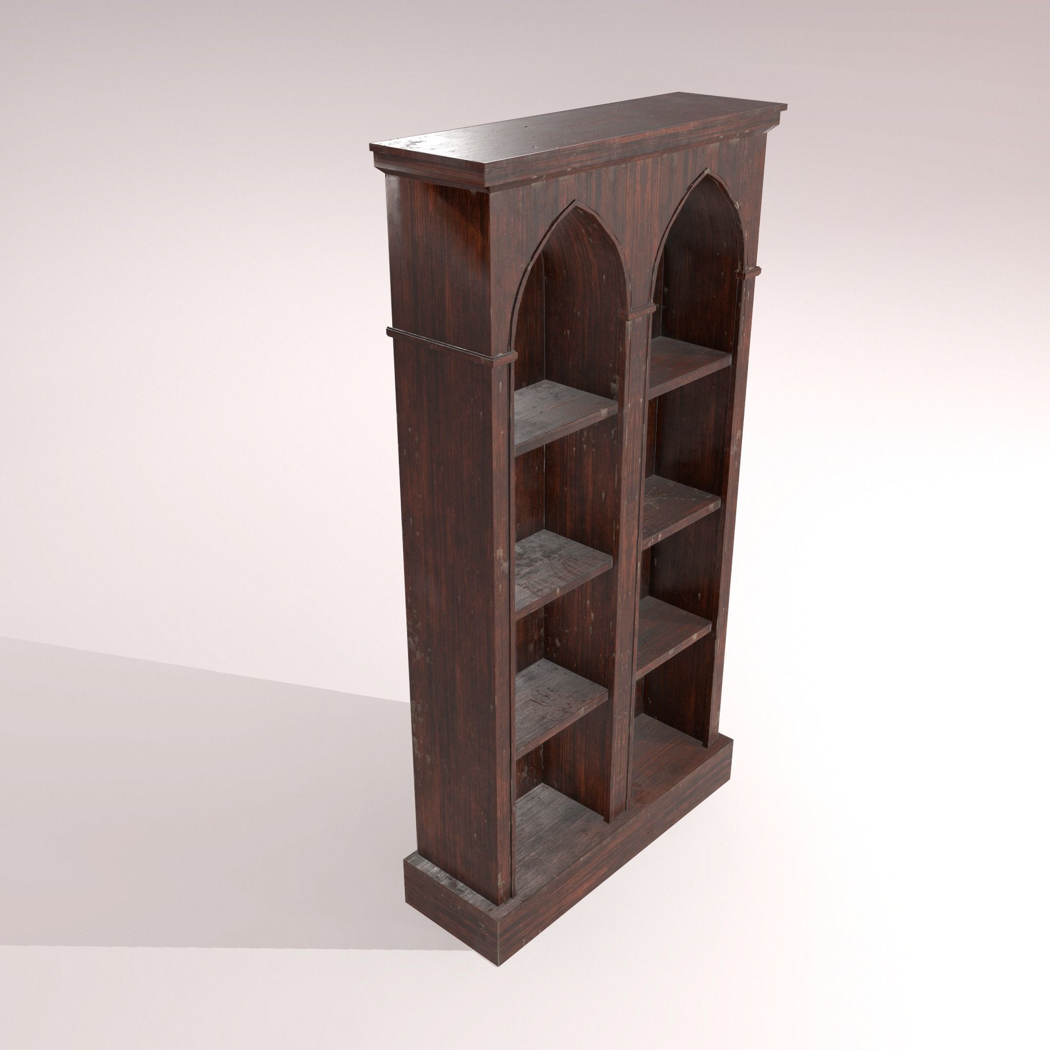 Old Dusty Bookshelf Low-poly 3D model_10