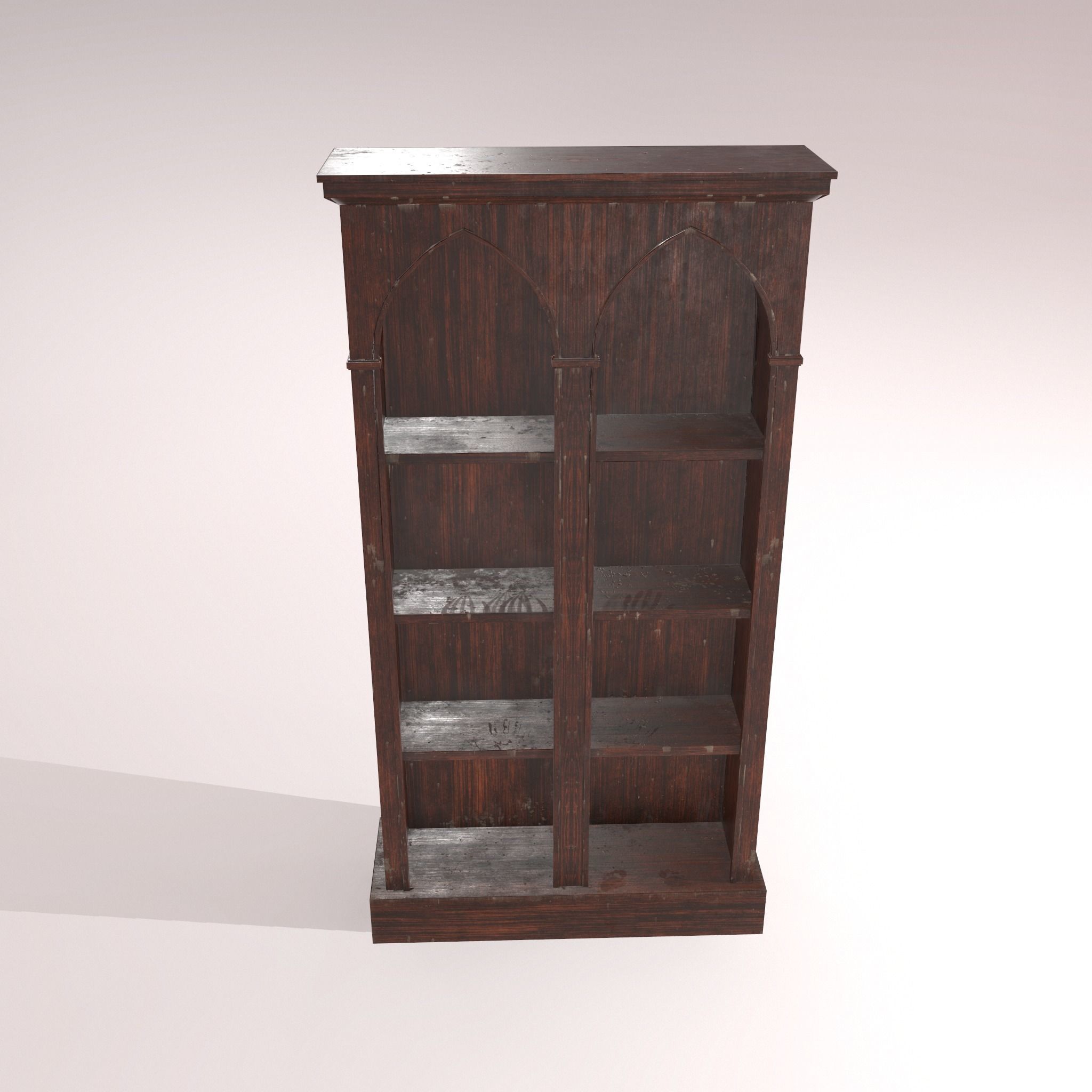 Old Dusty Bookshelf Low-poly 3D model_15