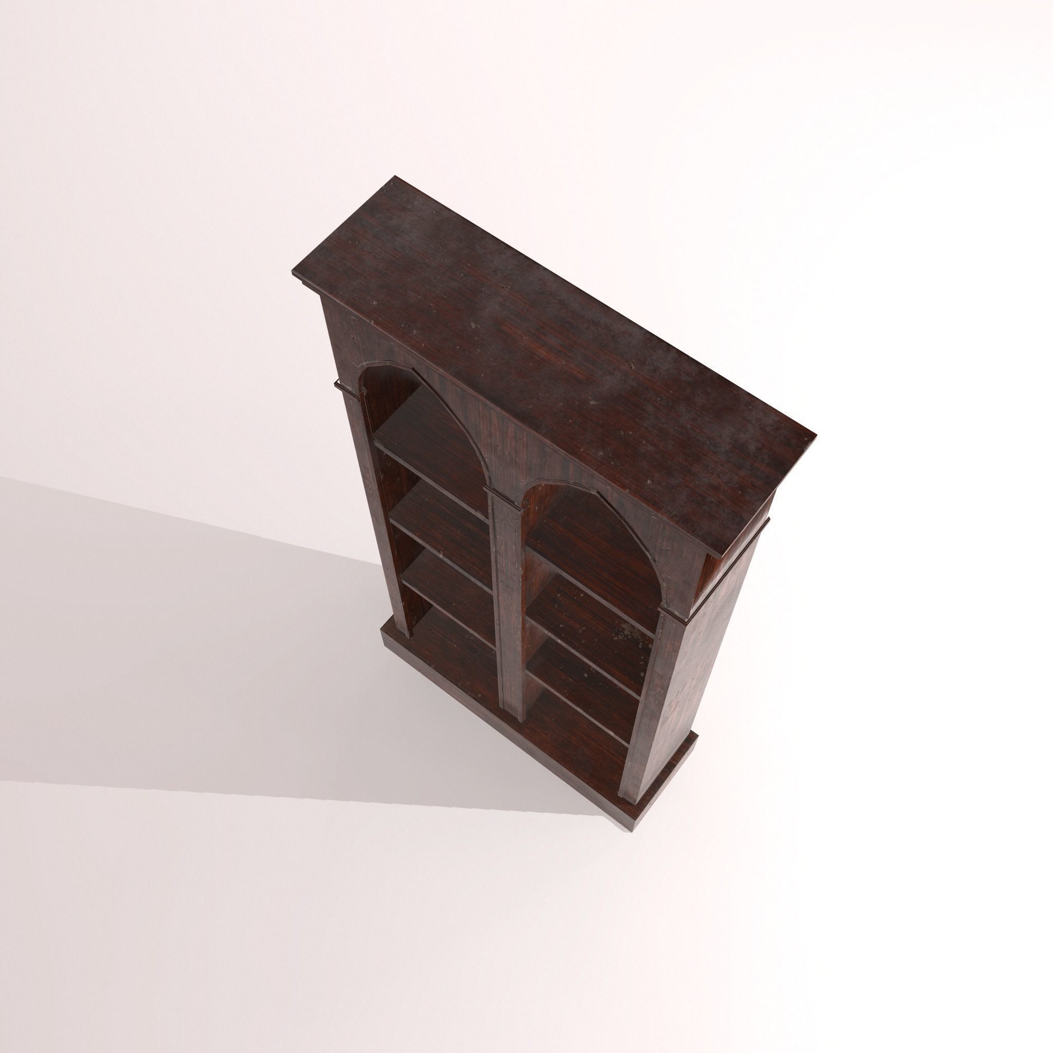 Old Dusty Bookshelf Low-poly 3D model_28