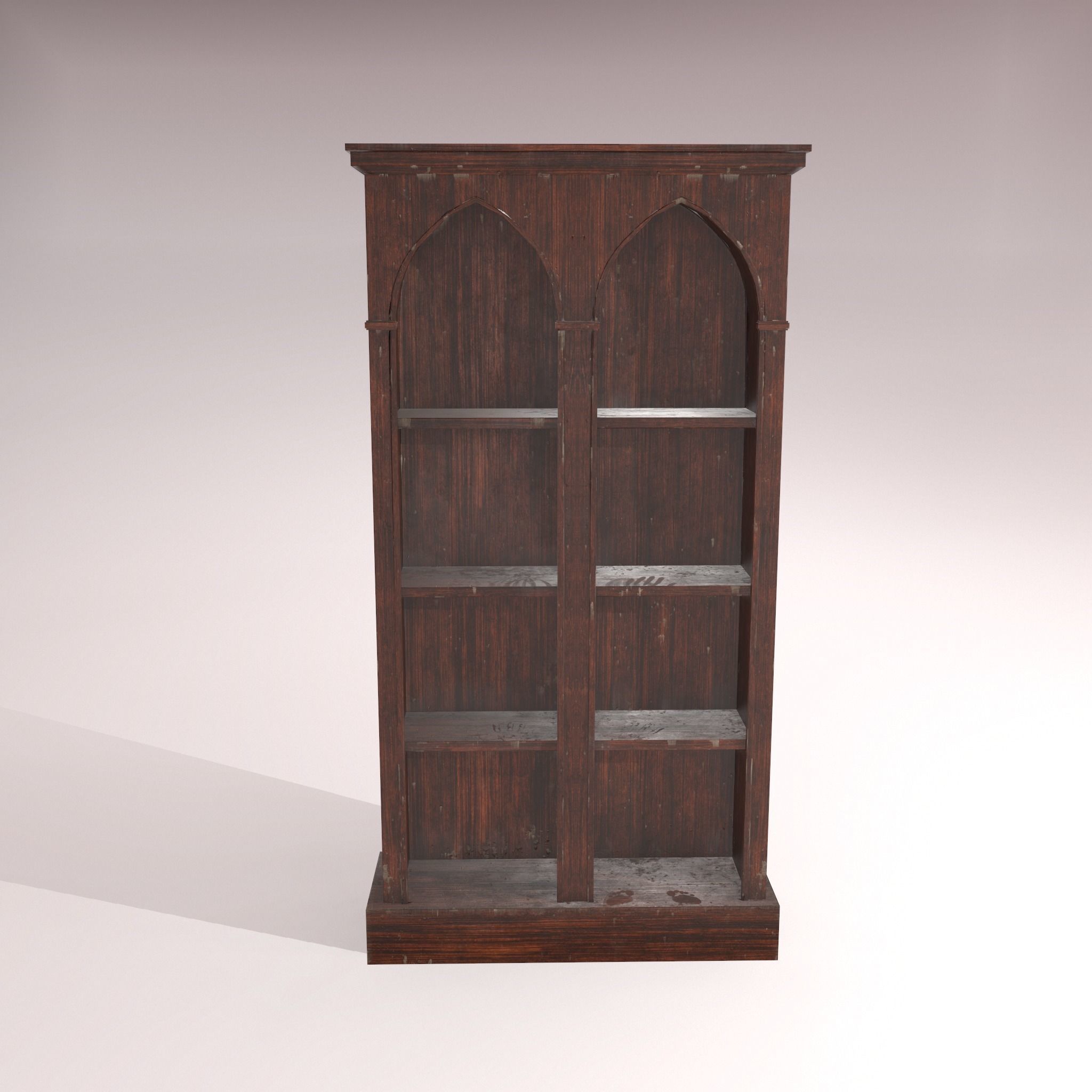 Old Dusty Bookshelf Low-poly 3D model_4