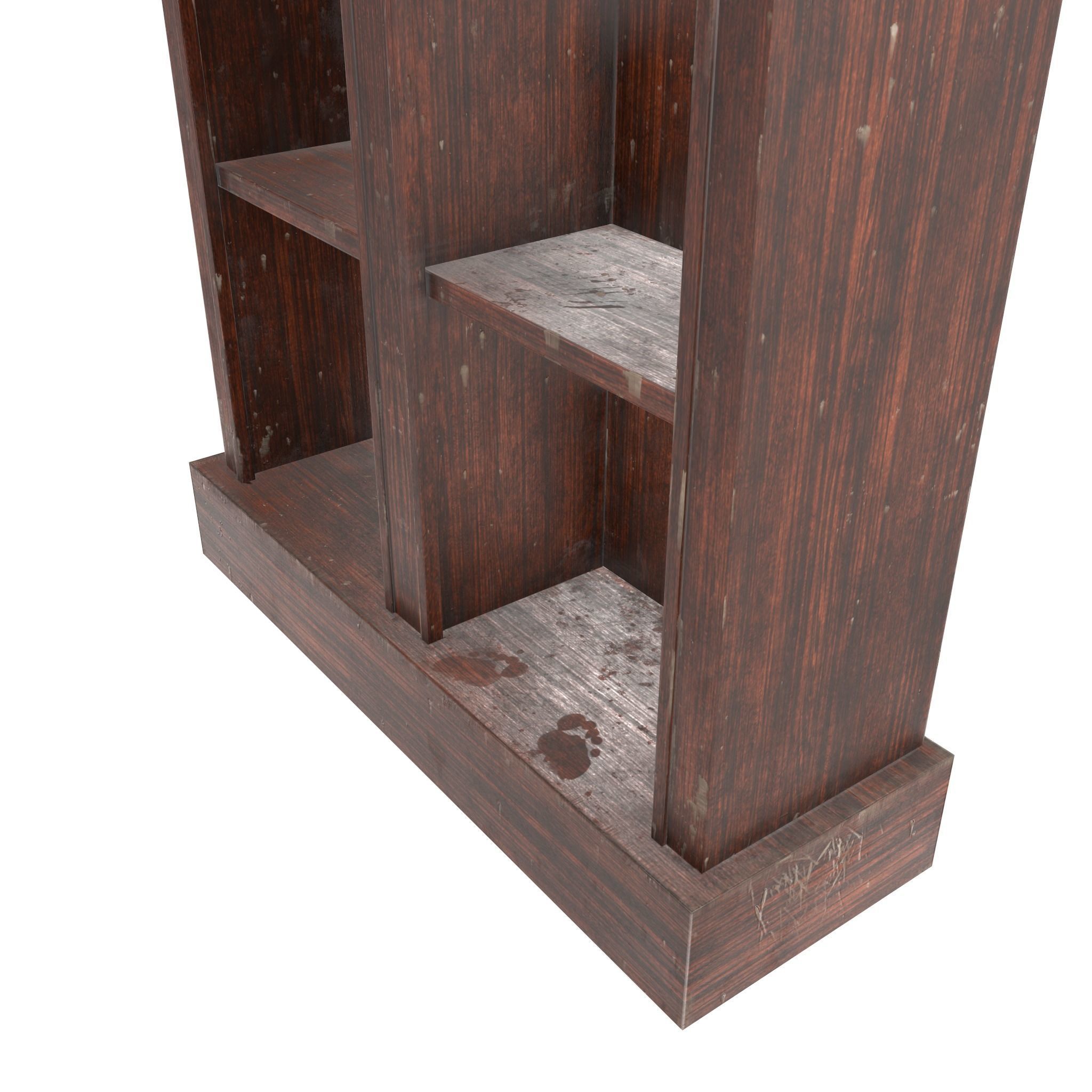 Old Dusty Bookshelf Low-poly 3D model_30