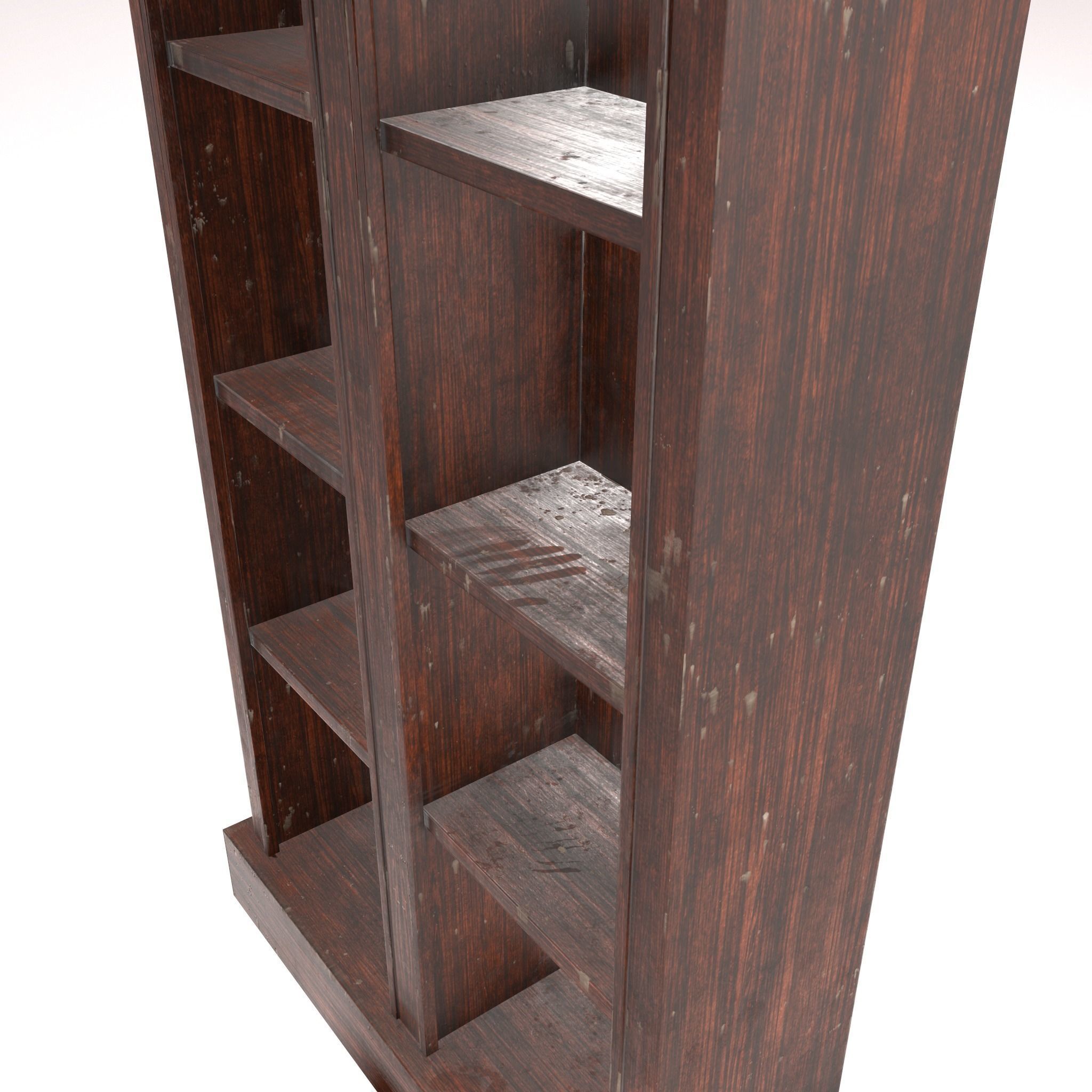 Old Dusty Bookshelf Low-poly 3D model_31