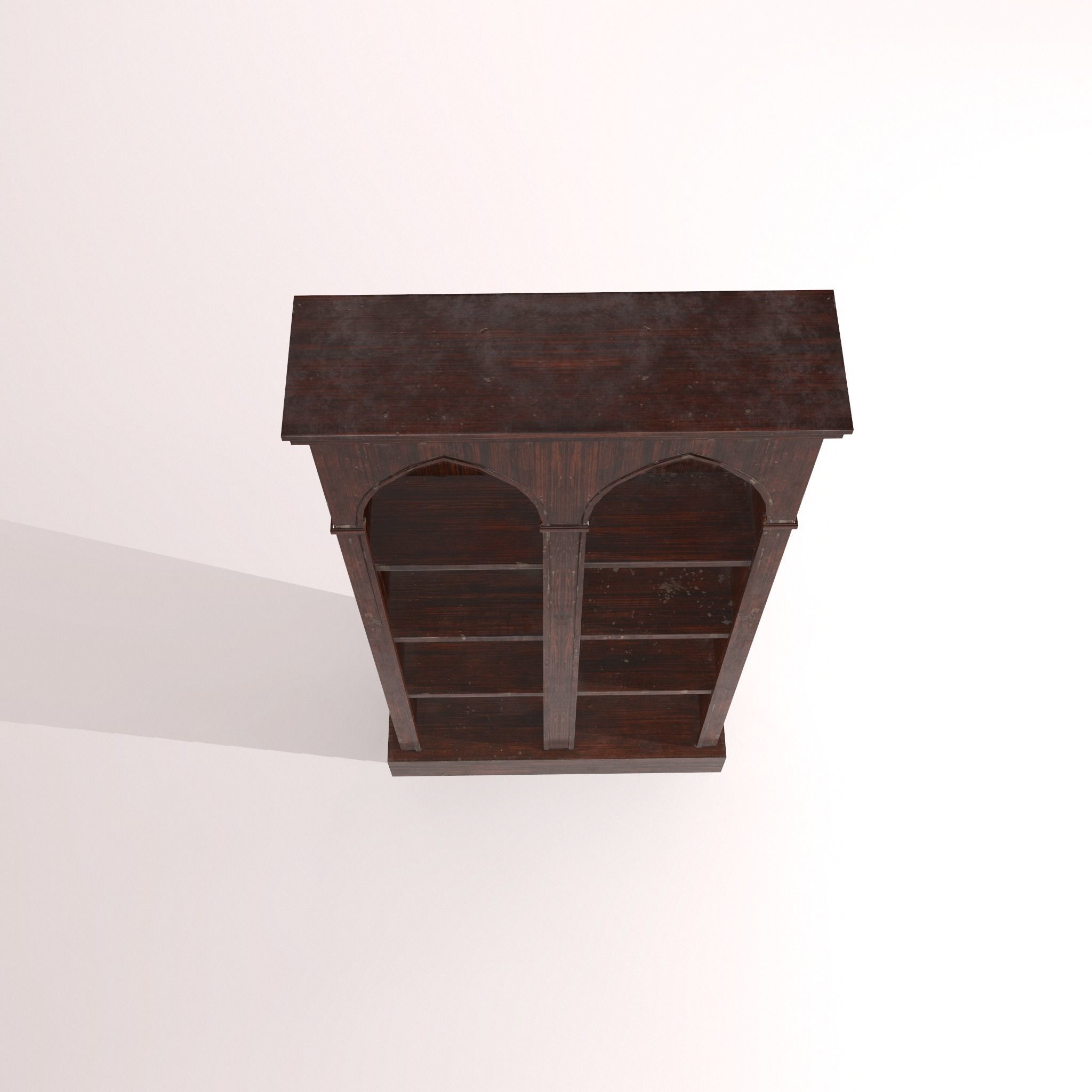 Old Dusty Bookshelf Low-poly 3D model_27