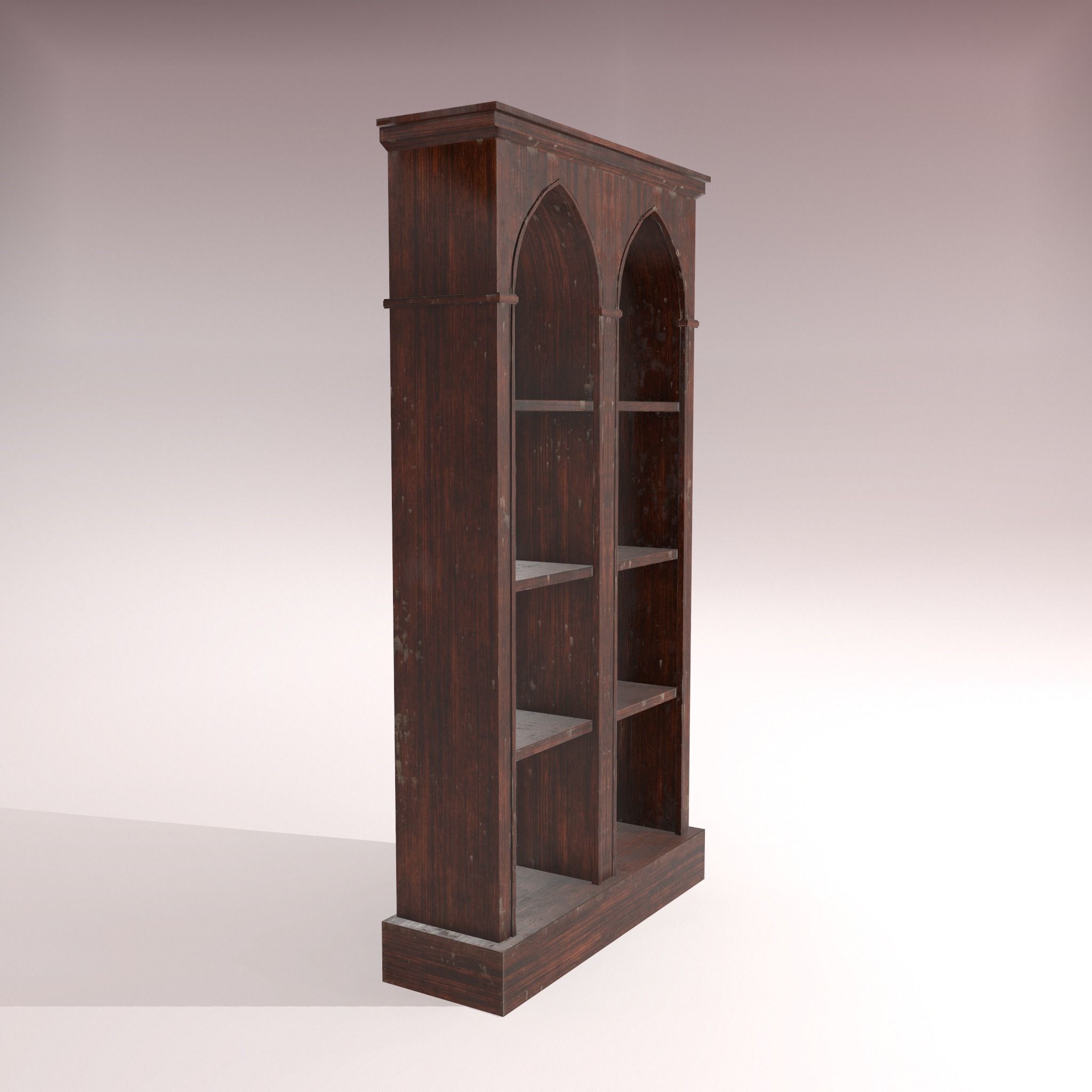 Old Dusty Bookshelf Low-poly 3D model_13