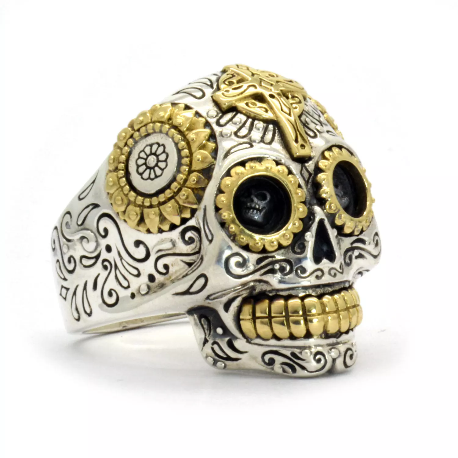 happy skull man ring 3D print model