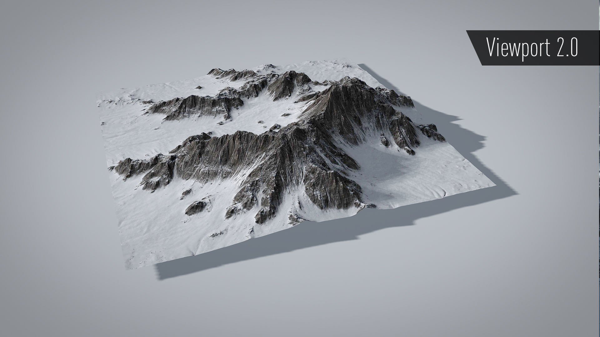 Mountain Snow Low-poly 3D model_3
