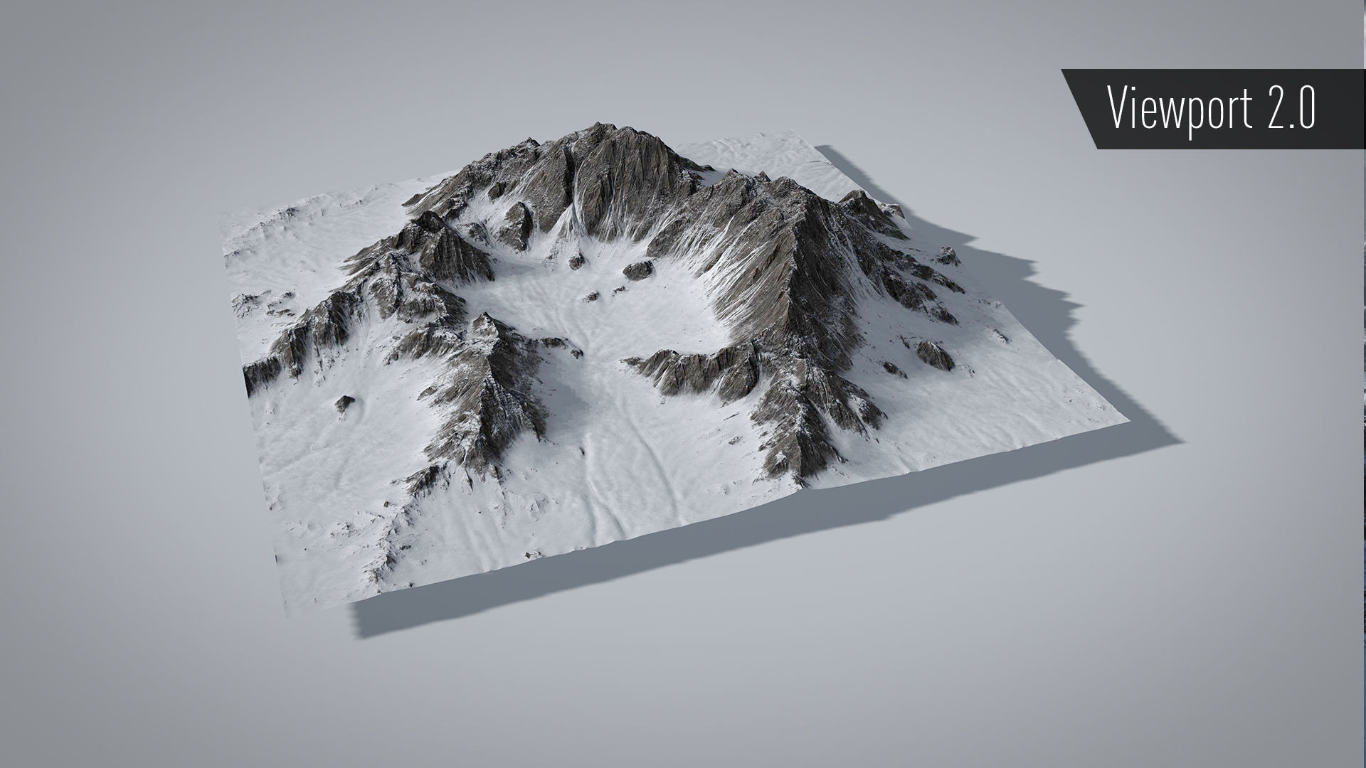 Mountain Snow Low-poly 3D model_2