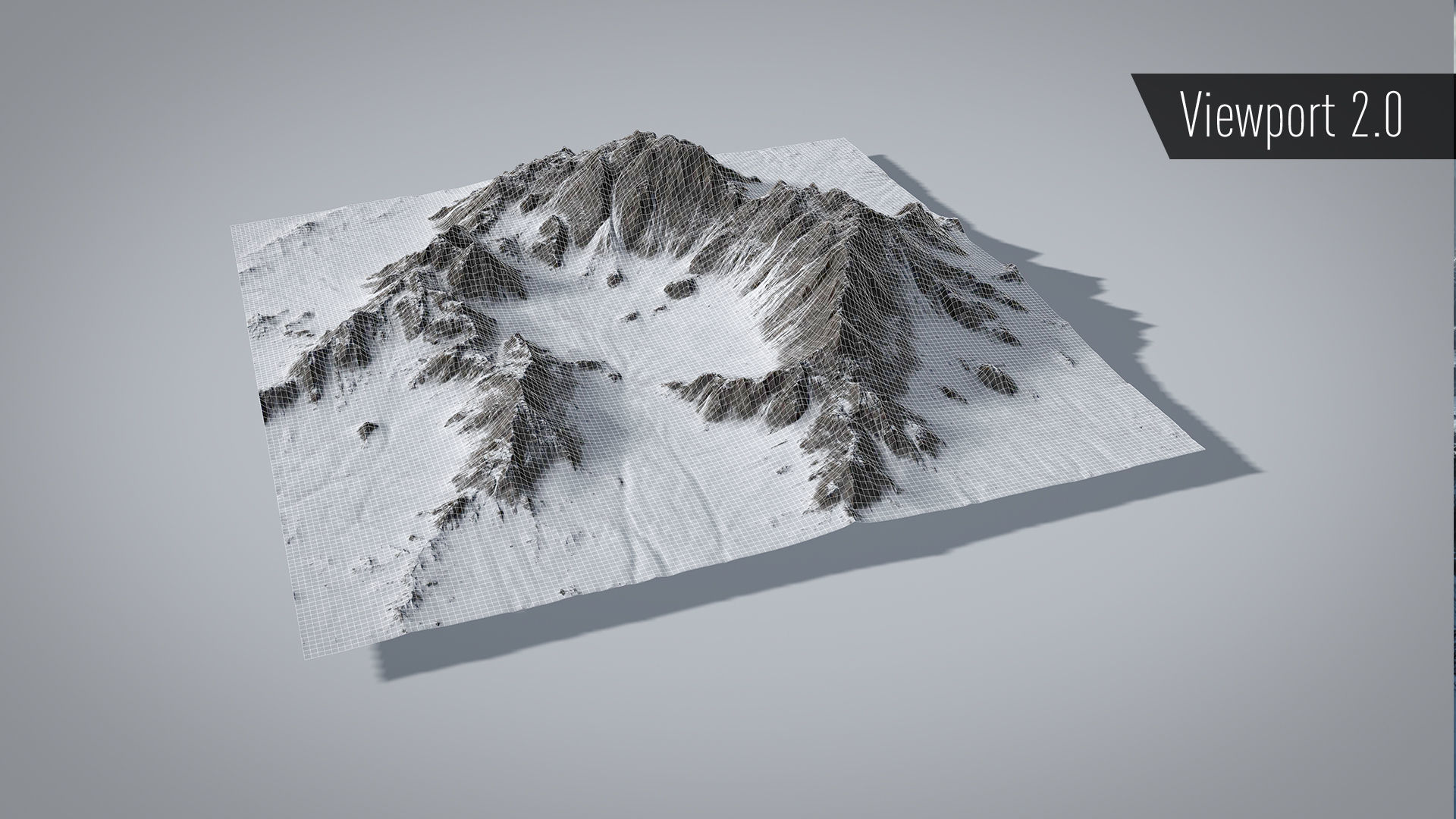 Mountain Snow Low-poly 3D model_6