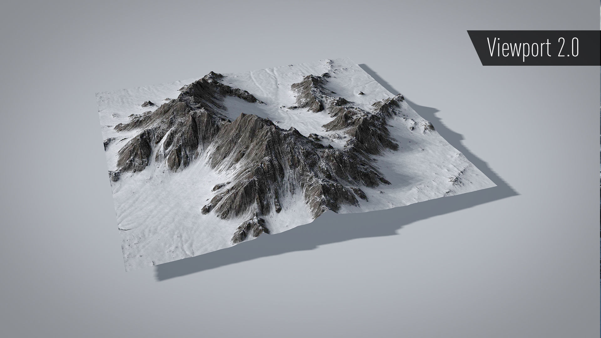 Mountain Snow Low-poly 3D model_4